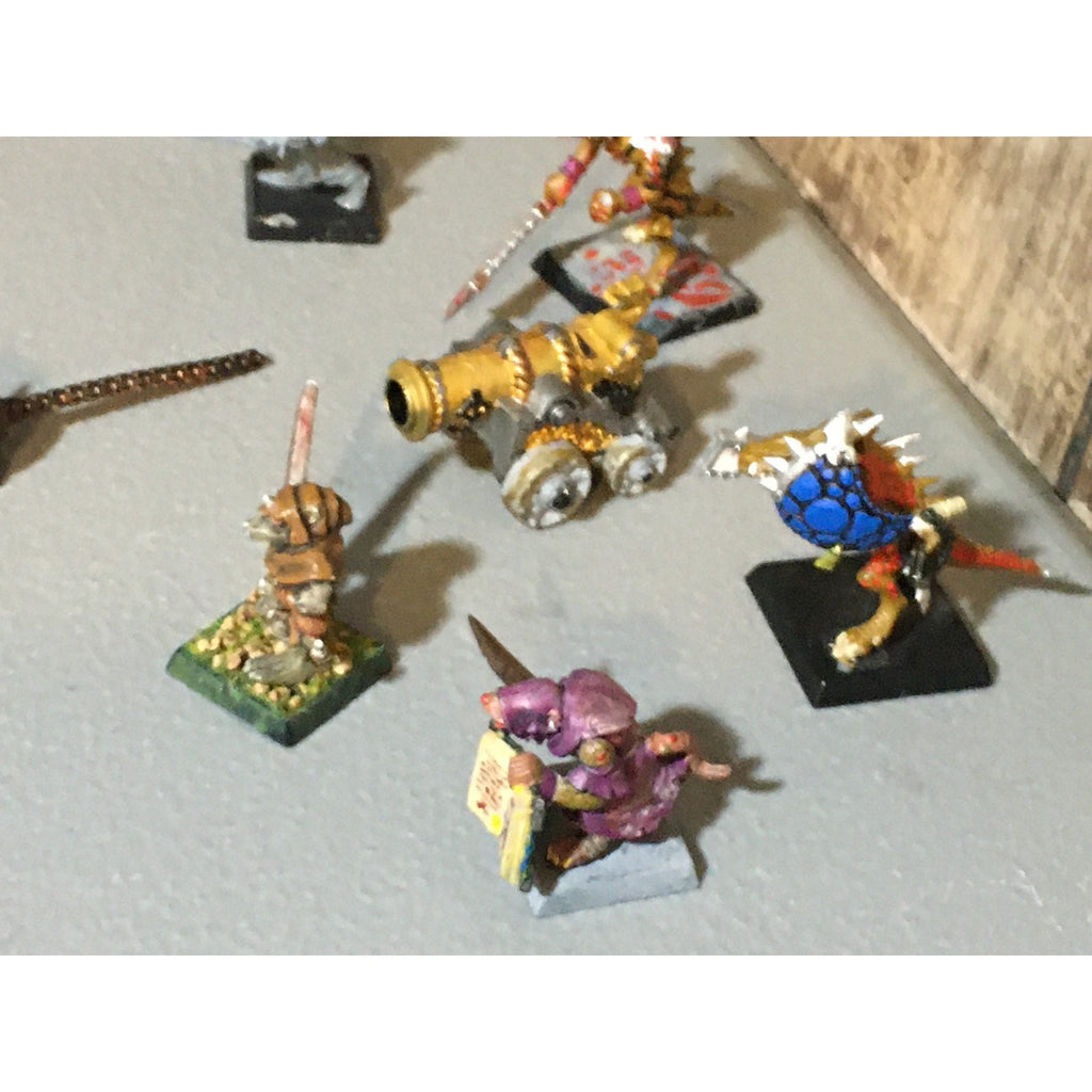 A32513 WARHAMMER FANTASY MIXED LOT LIZARDMEN SAURUS SKAVEN DWARF CANNON GW