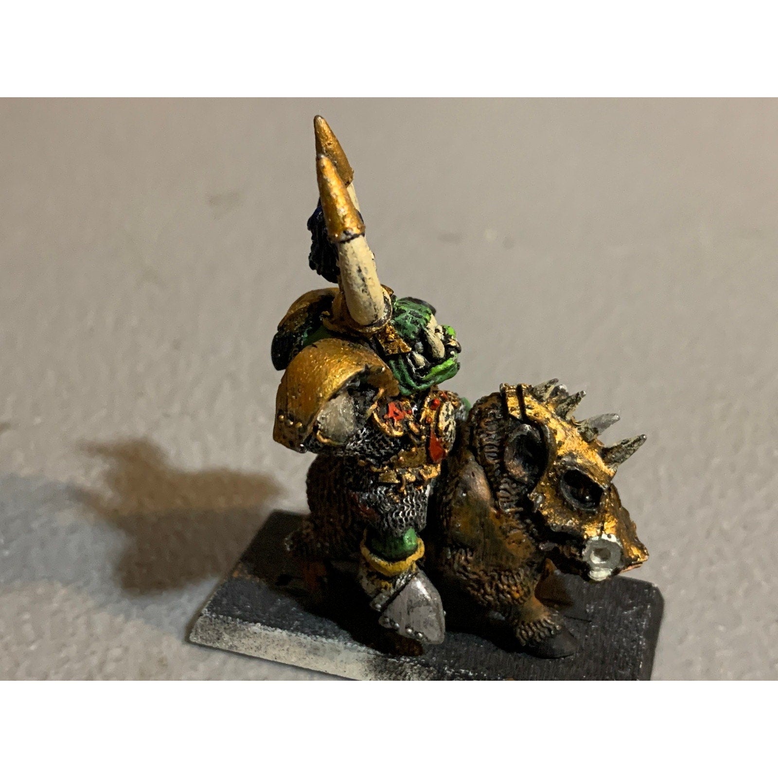 A31240 WARHAMMER FANTASY AOS METAL ORCS & GOBLINS ORC WARBOSS ON BOAR INCOMPLETE