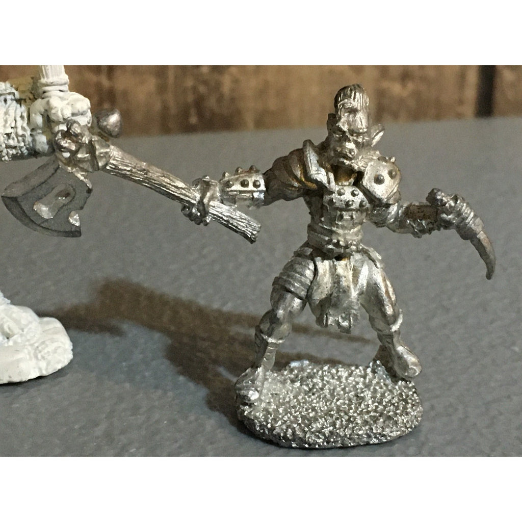 A33995 REAPER MINIATURES METAL ETTIN & KANG HALF ORC BARBARIAN D&D TABLETOP