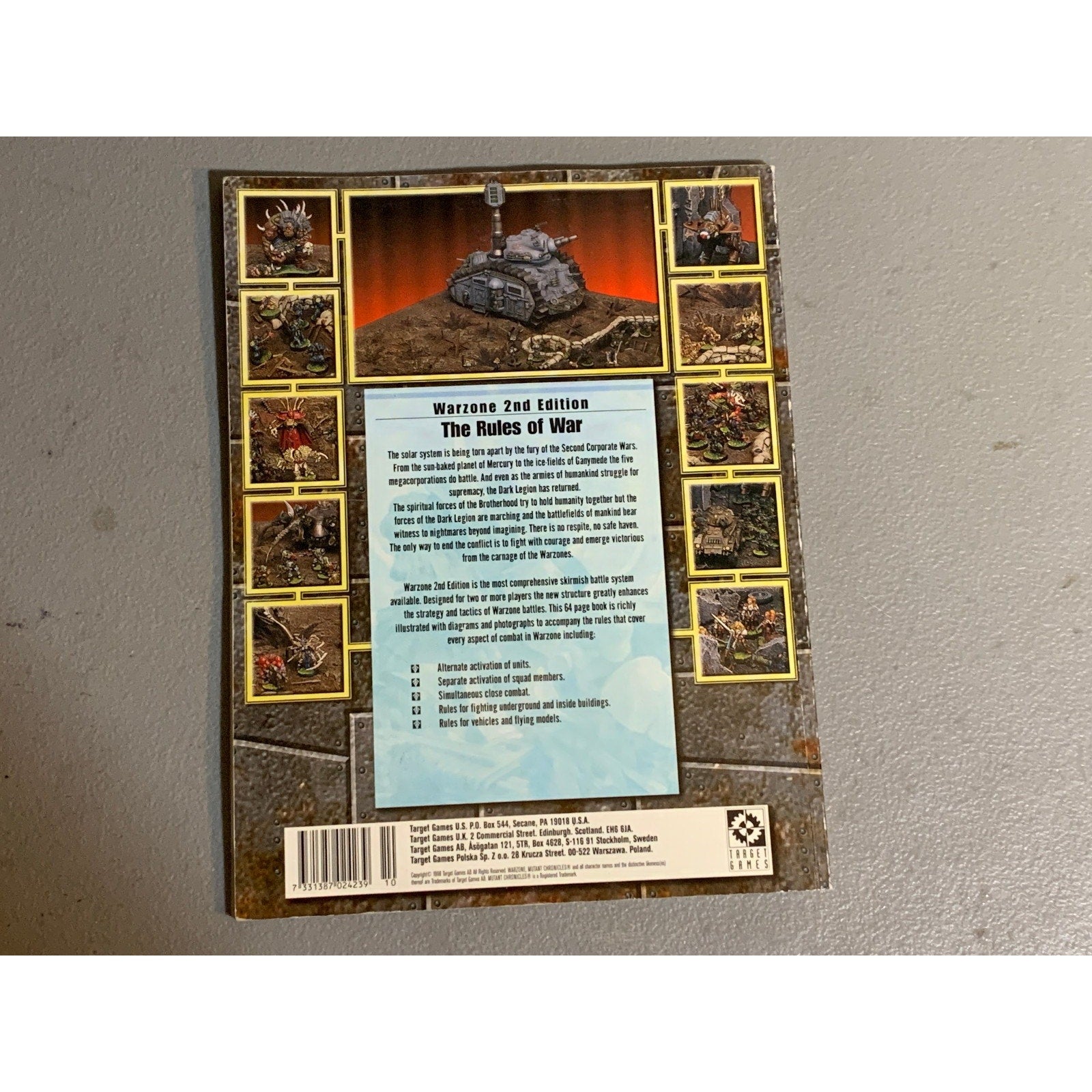 A31657 WARZONE MUTANT CHRON HHG HEARTBREAKER ARMY BOOK PLAYED THE RULES OF WAR