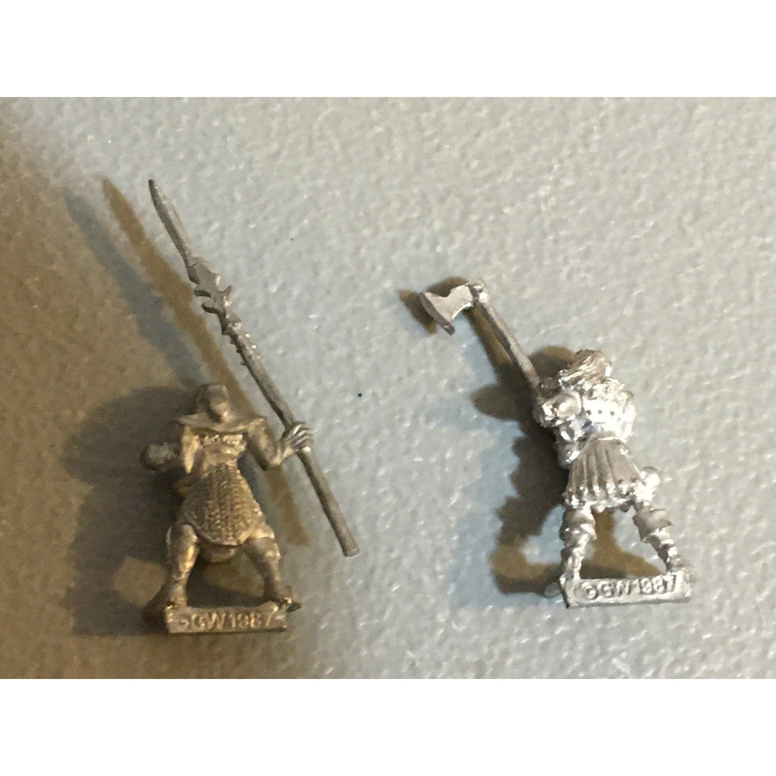 A33781 WARHAMMER CITADEL FANTASY WOOD ELVES METAL 1987 2 PK AXE SPEAR GW