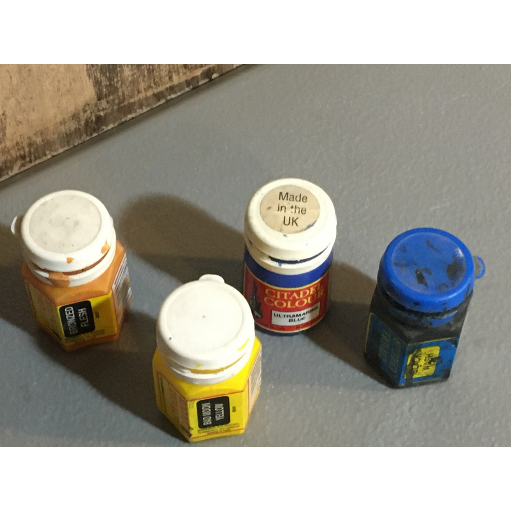 A33425 CITADEL COLOURS USED PAINT POTS 4 PK OOP GAMES WORKSHOP