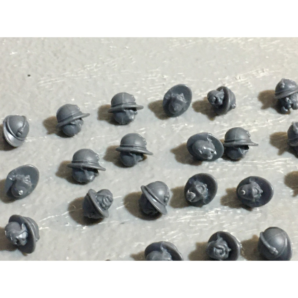 A23032 WARGAMES ATLANTIC HEADS FRENCH ADRIAN HELMET & GASMASK MM BITS LOT MINIS