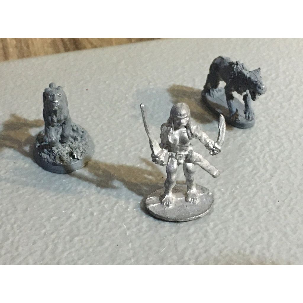 A32618 RAL PARTHA MINIATURES METAL HELLHOUND DOG & BARBARIAN HERO D&D