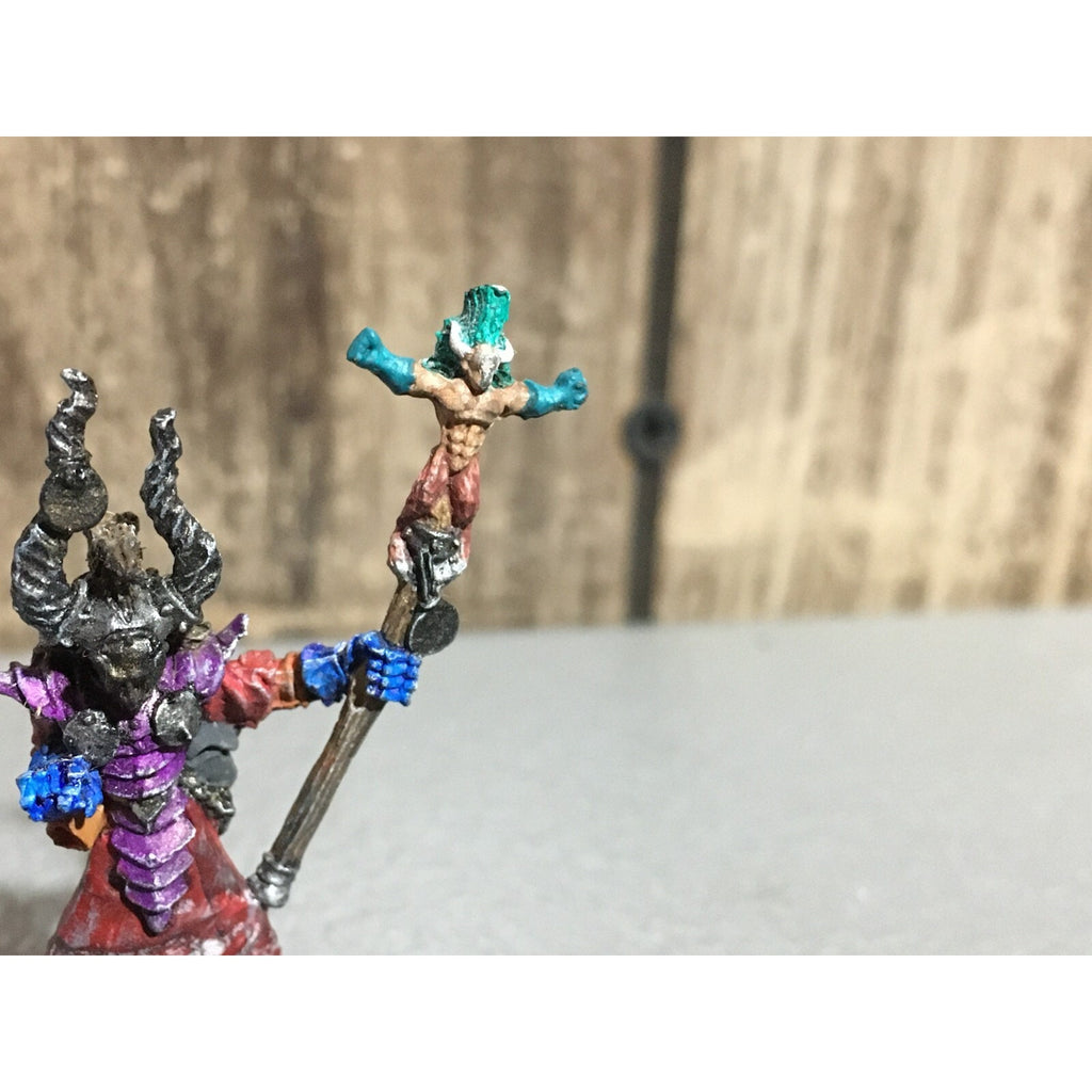 A19734 WARHAMMER FANTASY CHAOS MORTALS SORCERER CH5 SLAGROTH VILE STAFF METAL