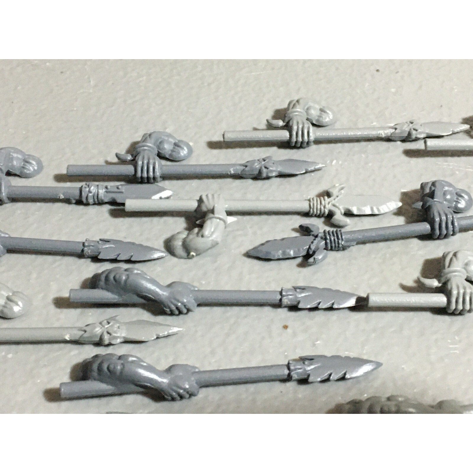 A22608 WARHAMMER FANTASY ORCS & GOBLINS BITS LOT ORC BOYZ SPEARS GAMES WORKSHOP