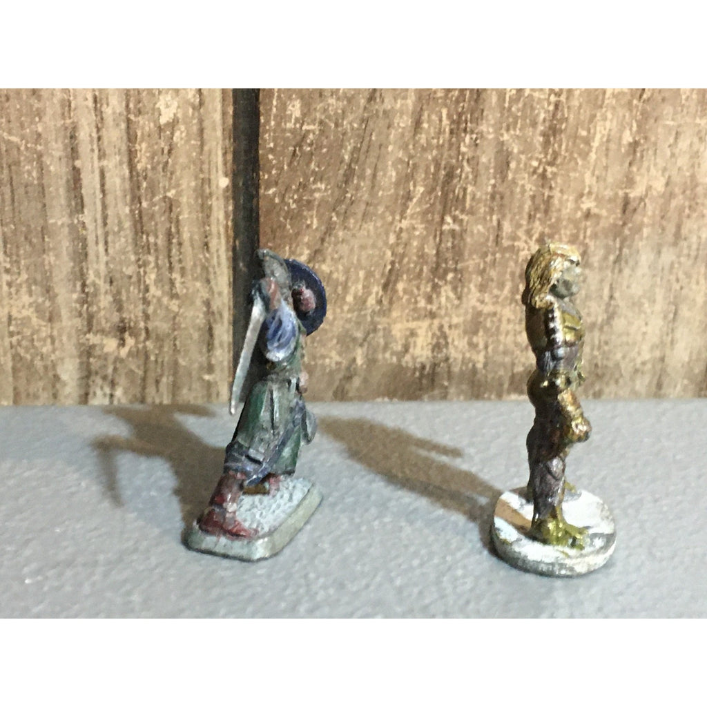 A32085 UNKNOWN METAL 2 PK MINIATURES FANTASY HUMAN SOLDIER WARRIOR
