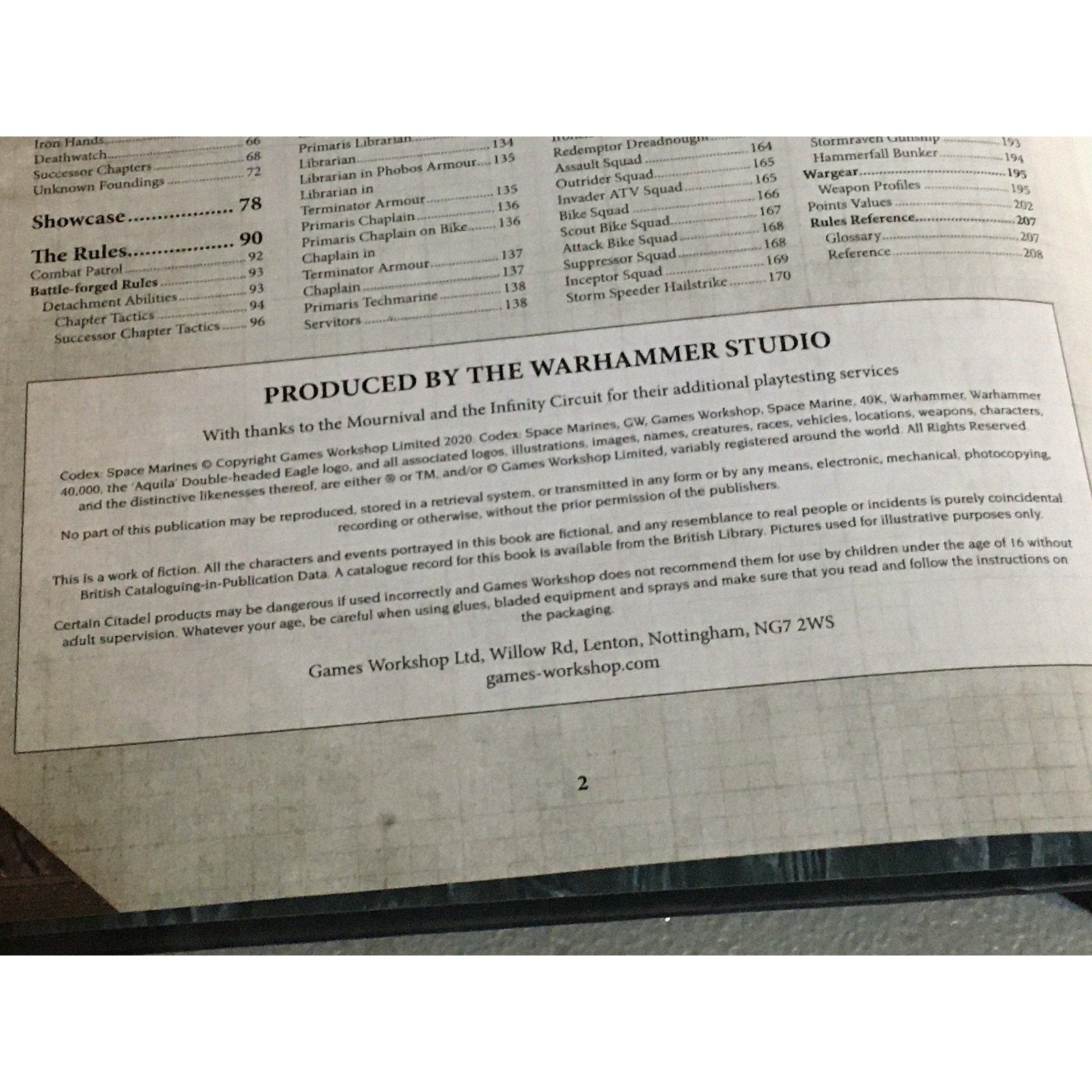 BOOK WARHAMMER 40K SPACE MARINES CODEX 9TH EDITION USED HB