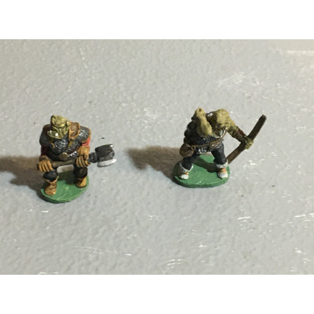 A10083 CITADEL PRE SLOTTA METAL RARE OOP ORC WARRIORS 2 PK WARHAMMER PAINTED