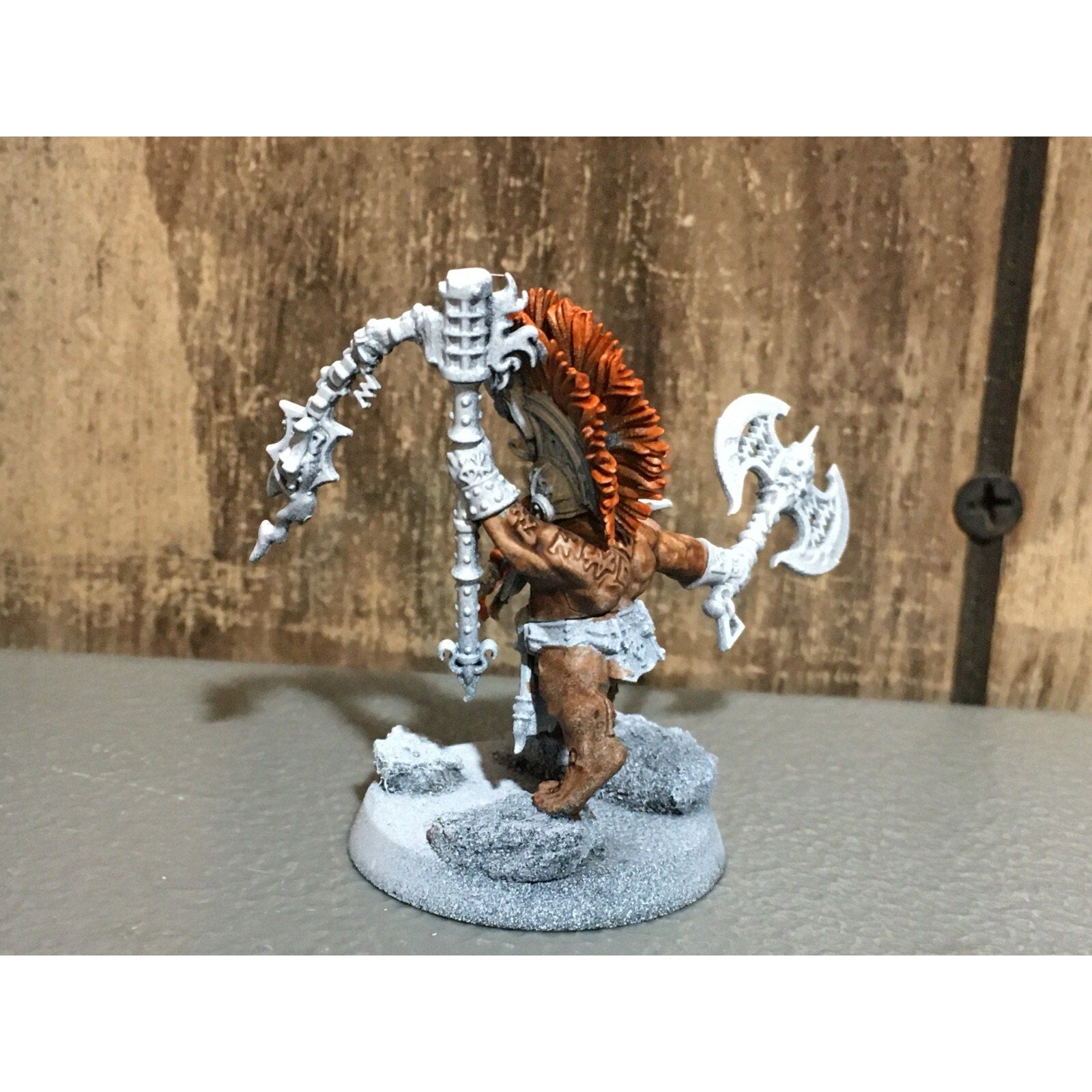 A20168 WARHAMMER FANTASY AOS FYRESLAYERS BATTLESMITH PRIMED CUSTOM NO BANNER