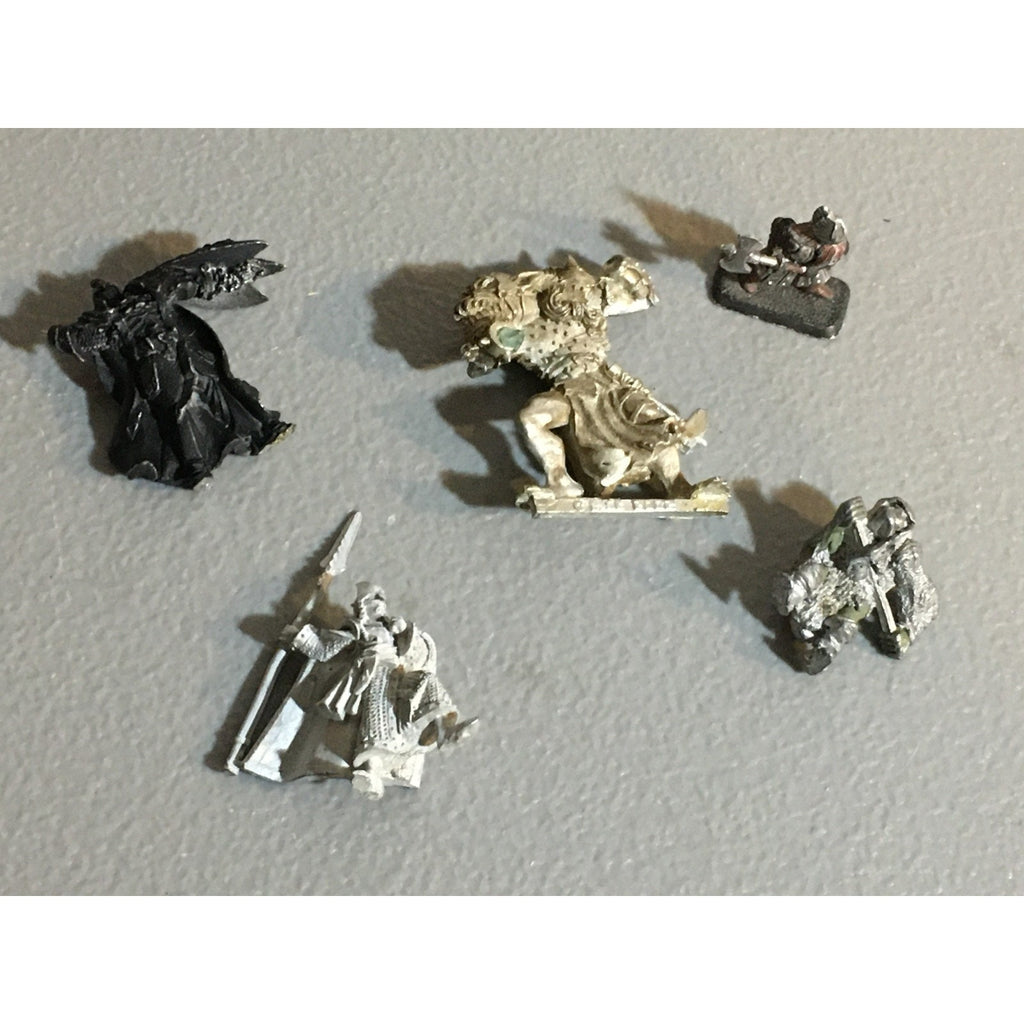 A32530 UNKNOWN METAL MINIATURES INCOMPLETE LOT WARRIOR ELF OGRE ORC DWARF