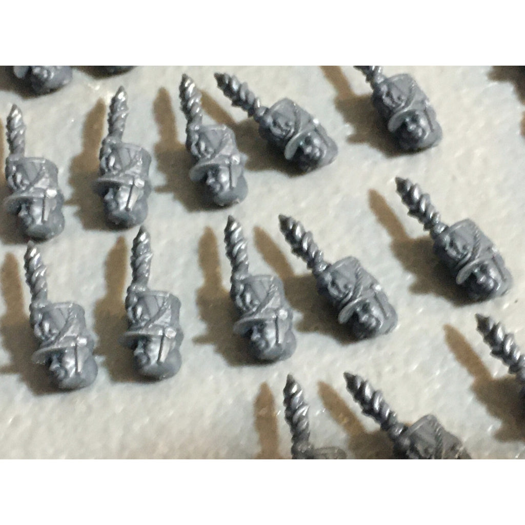 A23033 WARGAMES ATLANTIC HEADS NAPOLEONIC FANCY HATS & GASMASK MM BITS LOT MINIS