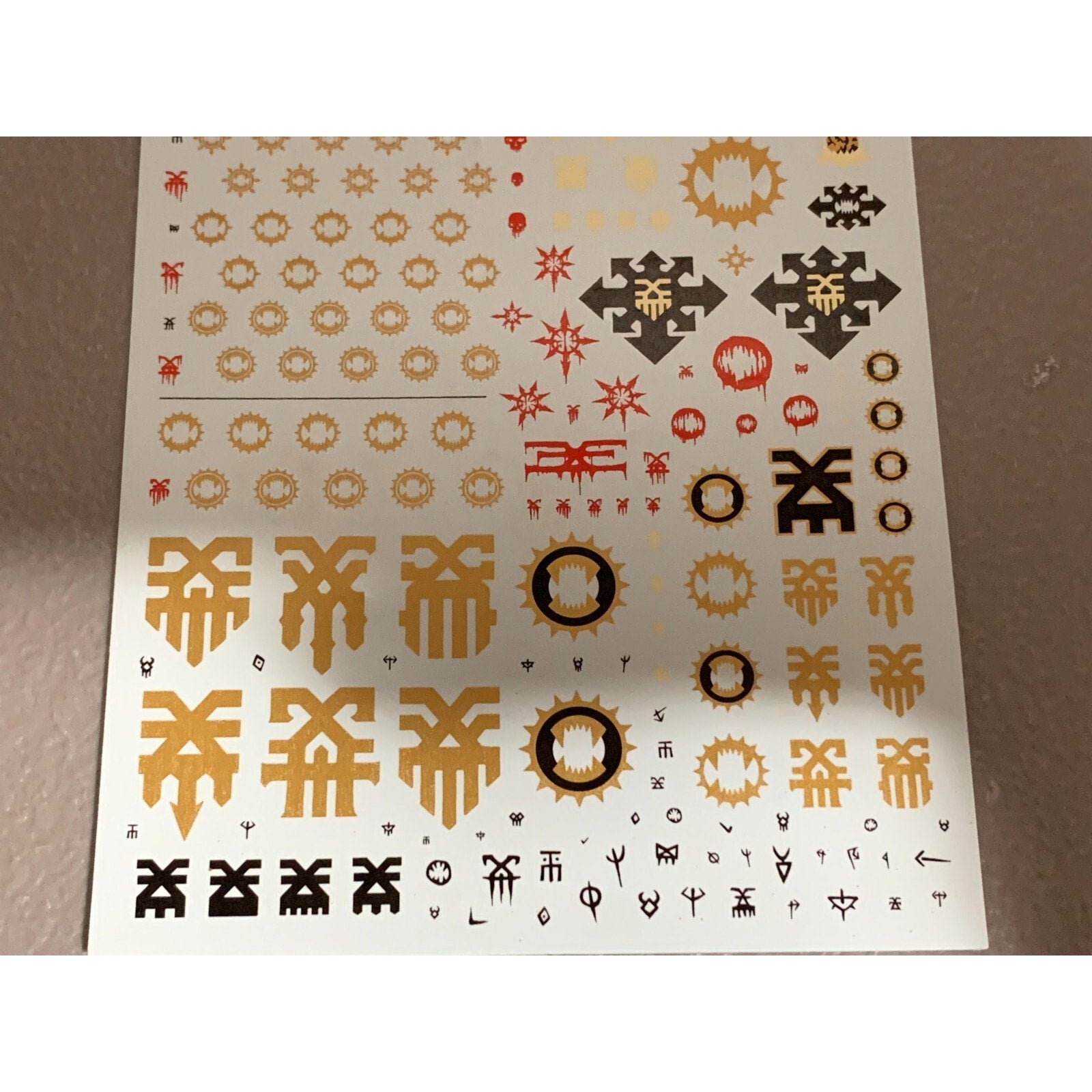 BAGE WARHAMMER 40K TRANSFERS TRANSFER WORLD EATERS SHEET