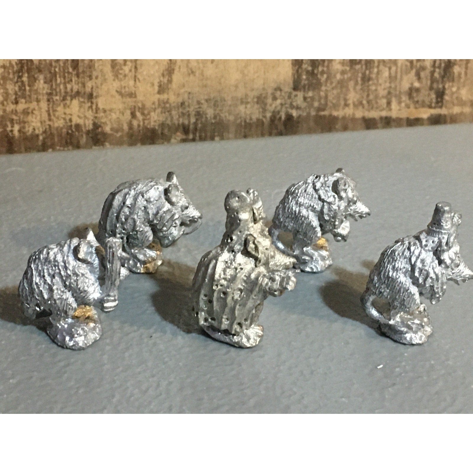 A32864 UNKNOWN METAL MINIATURES RATMEN 5 PK WARRIOR MAGE TABLETOP RPG