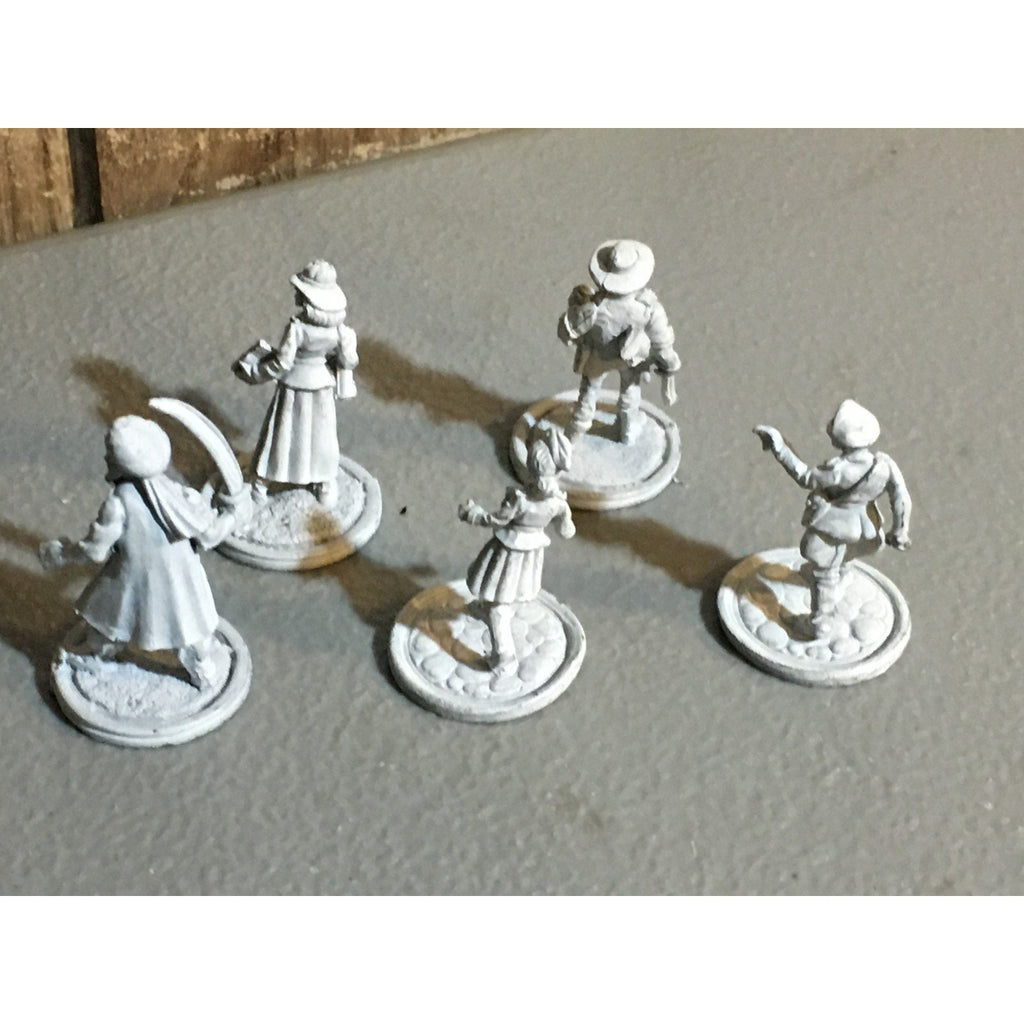 A32507 UNKNOWN METAL MINIATURES LOT 5 PK HUMAN EXPLORER SOLDIER PIRATE