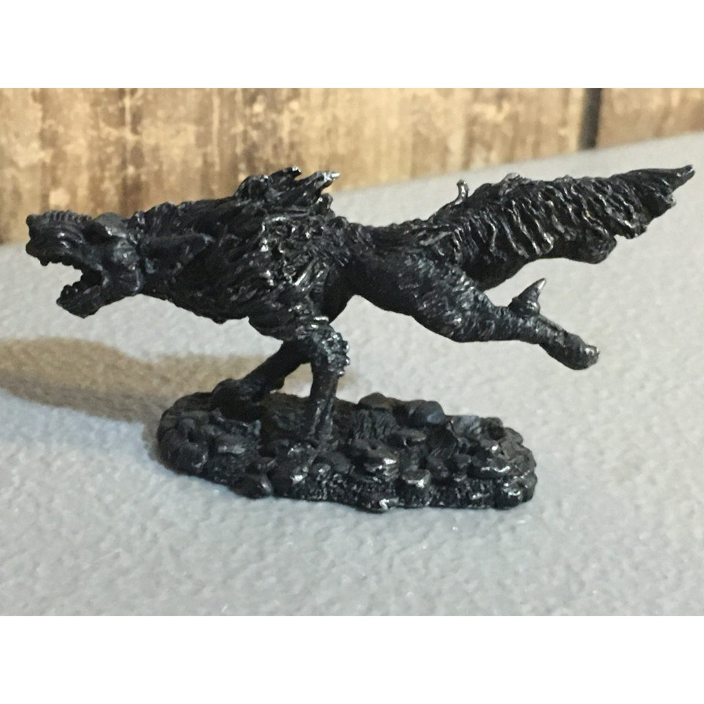 A34017 UNKNOWN METAL MINIATURE D&D DIRE WOLF DUNGEONS & DRAGONS RPG TABLETOP