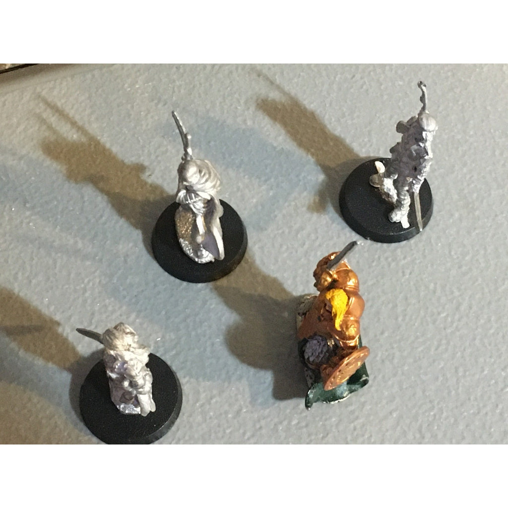 A32861 UNKNOWN METAL MINIATURES HUMAN 4 PK ADVENTURER WARRIOR SCOUT