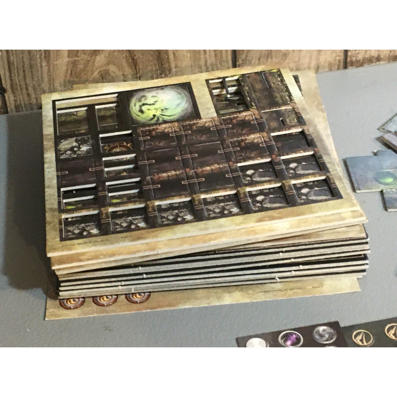 A32713 RACKHAM CONFRONTATION BIG MARKERS TOKENS TILES LOT TABLETOP
