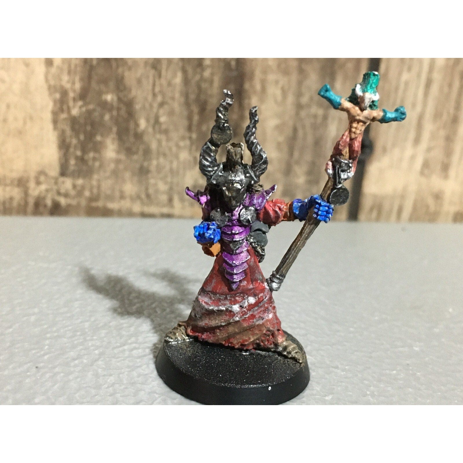 A19734 WARHAMMER FANTASY CHAOS MORTALS SORCERER CH5 SLAGROTH VILE STAFF METAL
