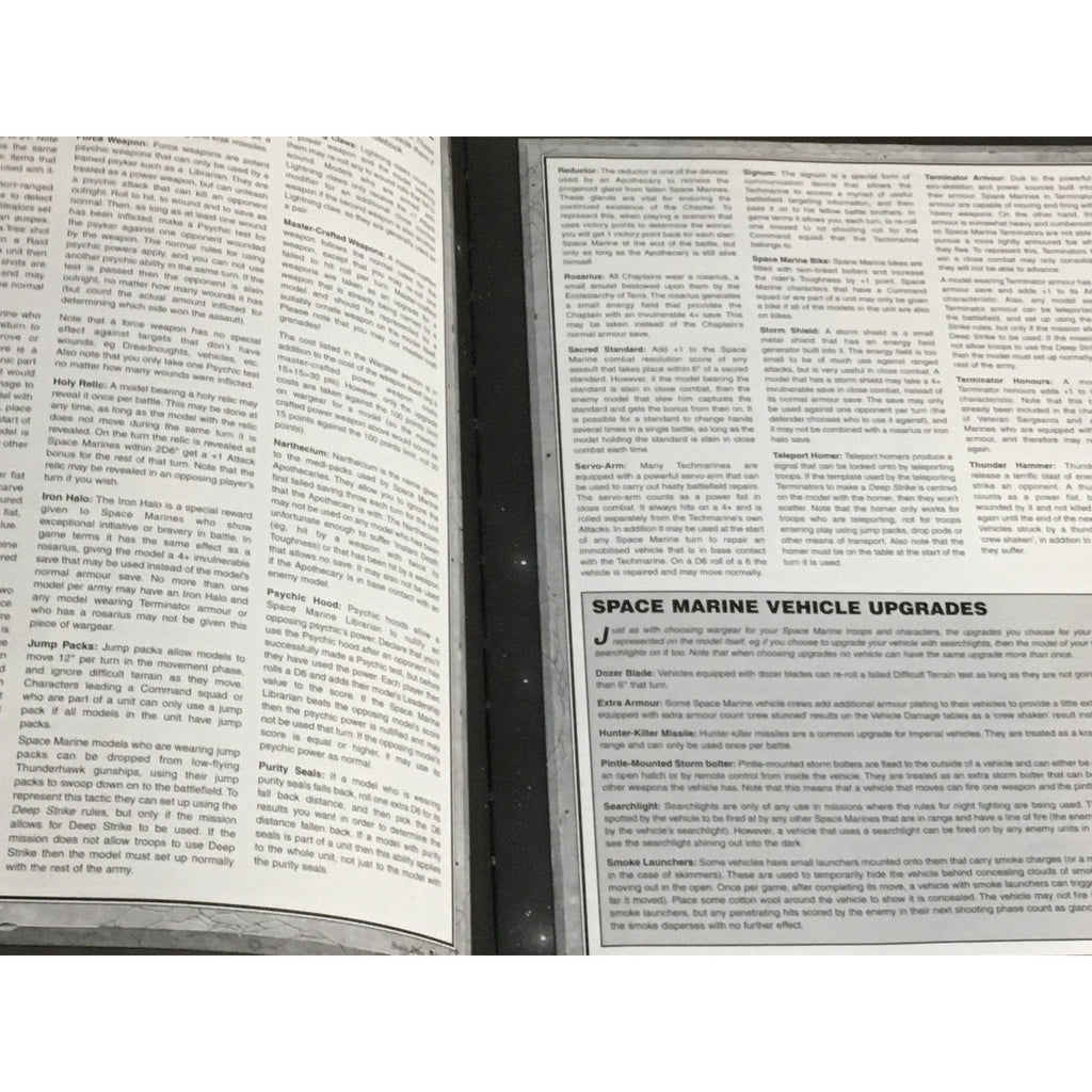 BOOK GAMES WORKSHOP WARHAMMER 40K 1998 CODEX SPACE MARINES SB USED PLAYED