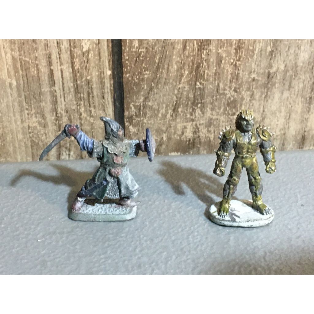 A32085 UNKNOWN METAL 2 PK MINIATURES FANTASY HUMAN SOLDIER WARRIOR