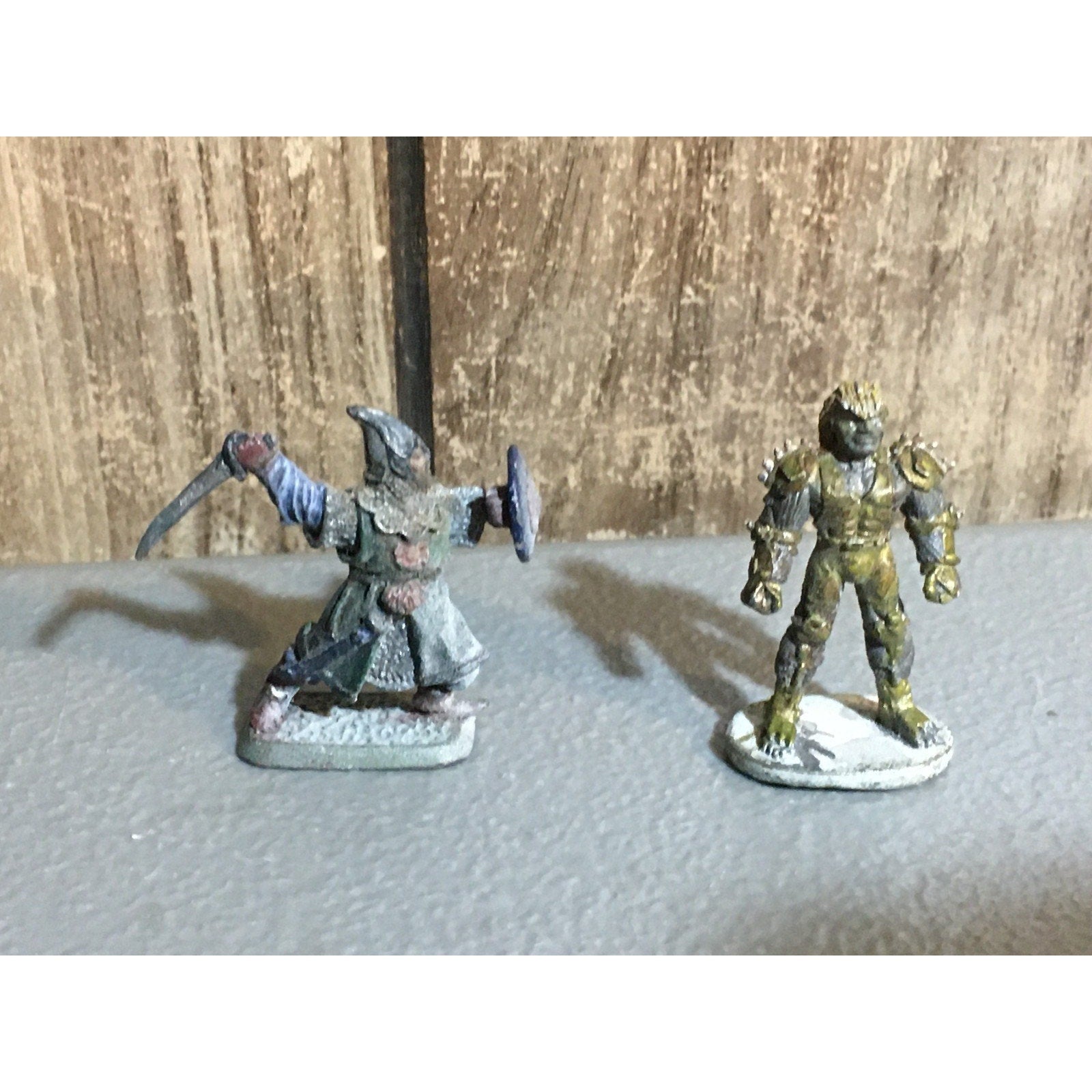A32085 UNKNOWN METAL 2 PK MINIATURES FANTASY HUMAN SOLDIER WARRIOR