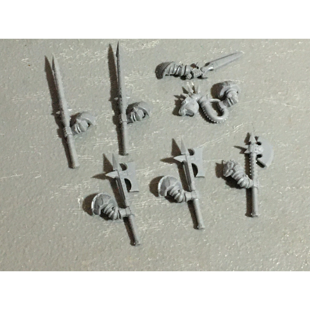 A22251 WARHAMMER FANTASY CHAOS MORTALS BITS LOT WARRIORS KNIGHTS WEAPONS GW OOP
