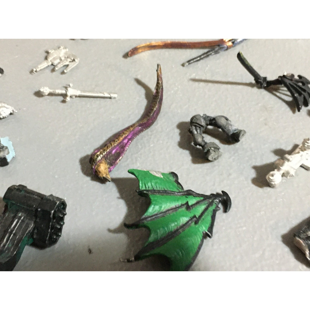 A20150 WARHAMMER 40K AOS FANTASY BITS LOT ALL METAL WINGS TALONS SPACE MARINES