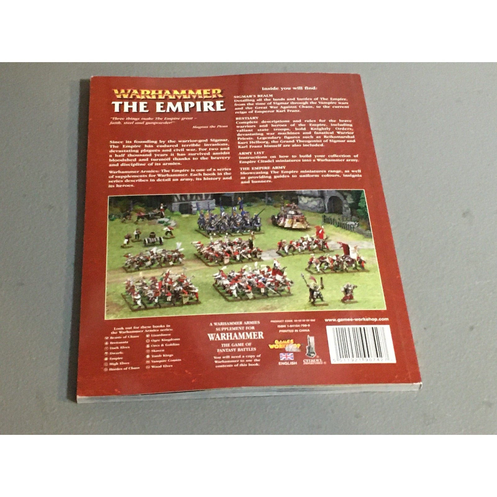 BOOK WARHAMMER FANTASY THE EMPIRE ARMY BOOK GW GAMES WORKSHOP