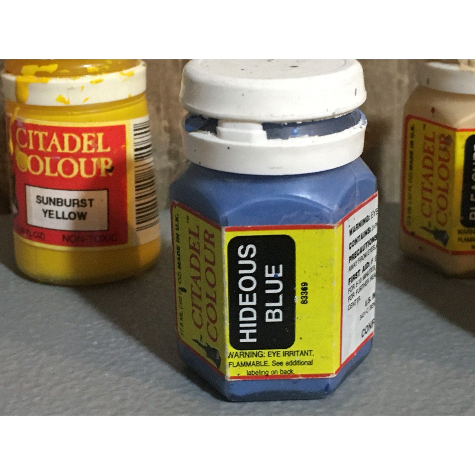 A33432 CITADEL COLOURS USED PAINT POTS 6 PK NO GOOD DRIED OOP GAMES WORKSHOP