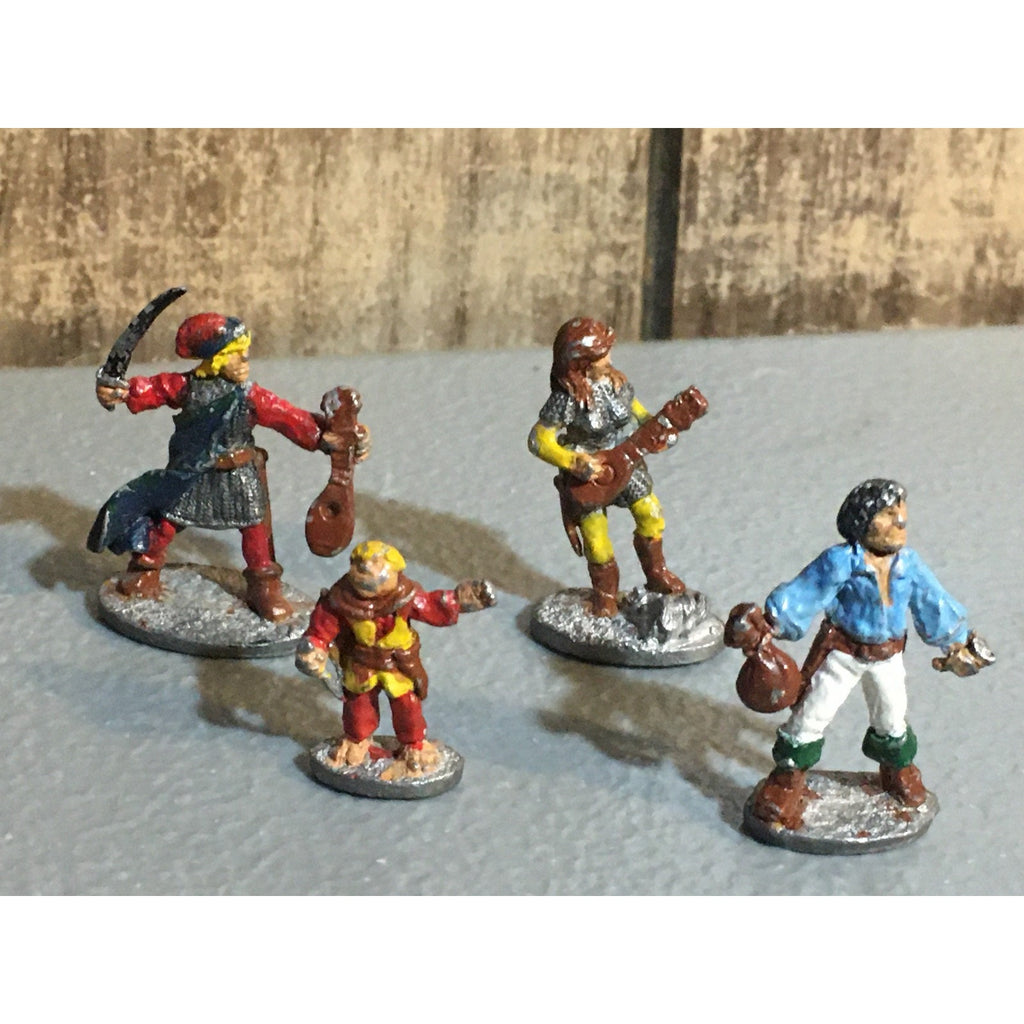A32863 TSR METAL MINIATURES UNKNOWN HUMAN 4 PK BARD PIRATE HOBBIT