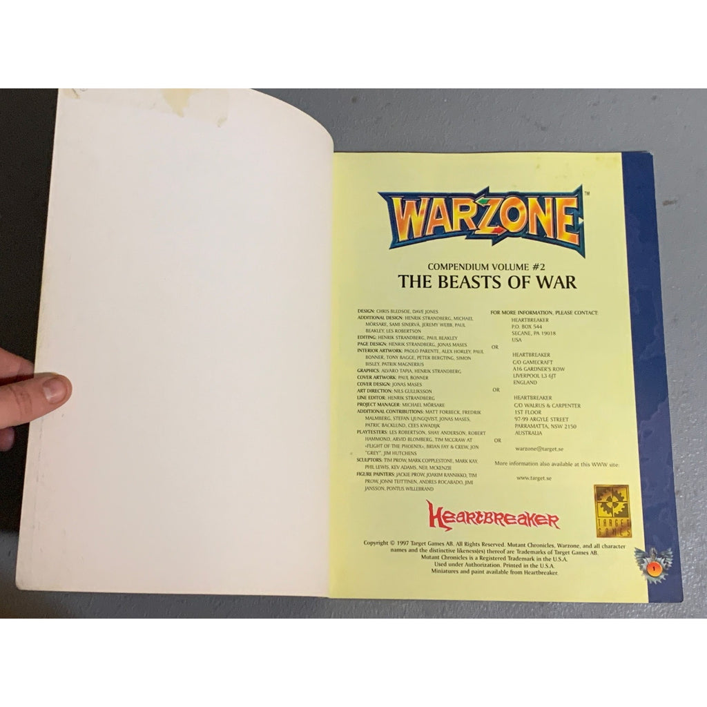 A31649 WARZONE MUTANT CHRON HHG ARMY BOOK PLAYED COMPENDIUM VOL. 2 BEASTS OF WAR