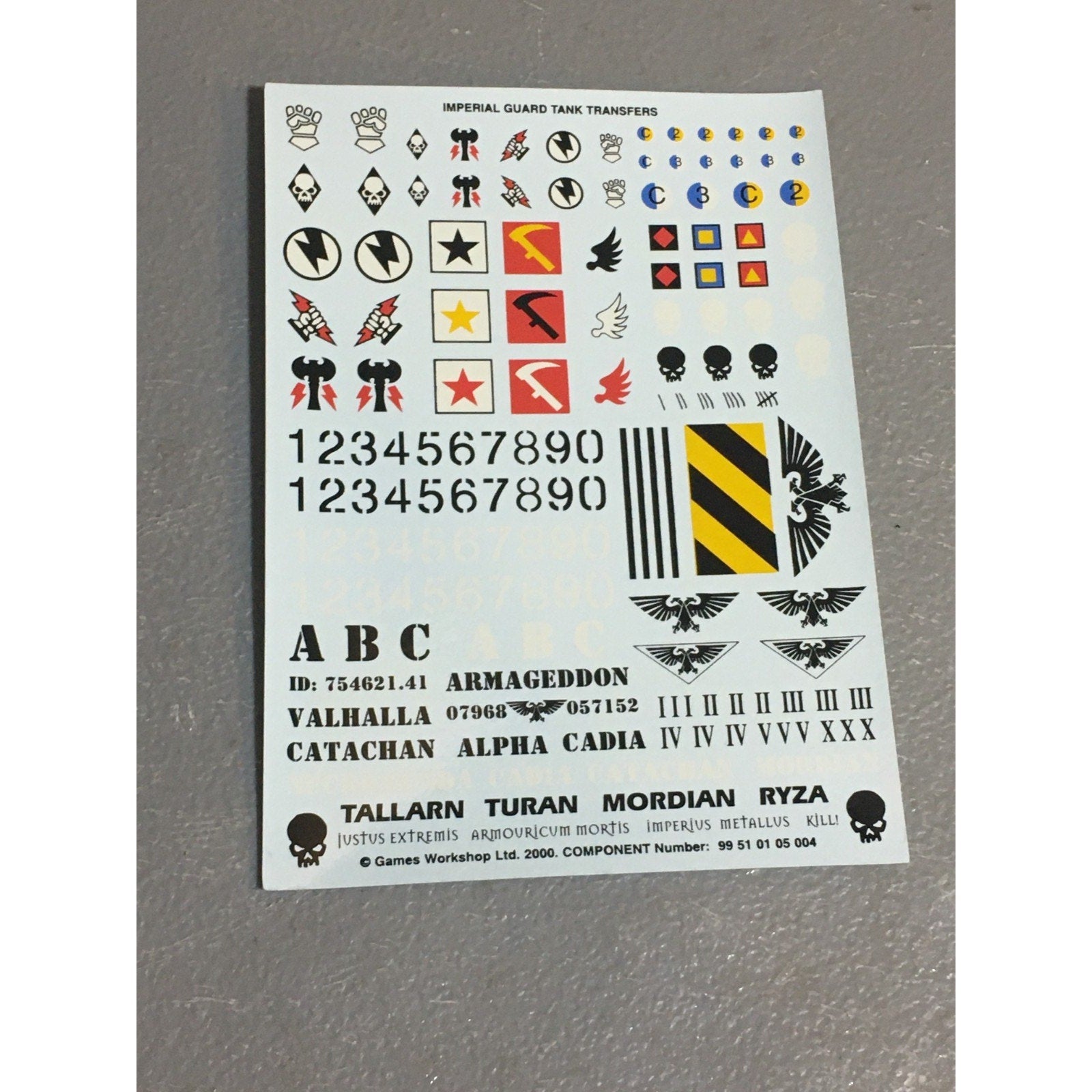 BAGG TRANSFERS TRANSFER WARHAMMER 40K IMPERIAL GUARD IG ASTRA TANK SHEET