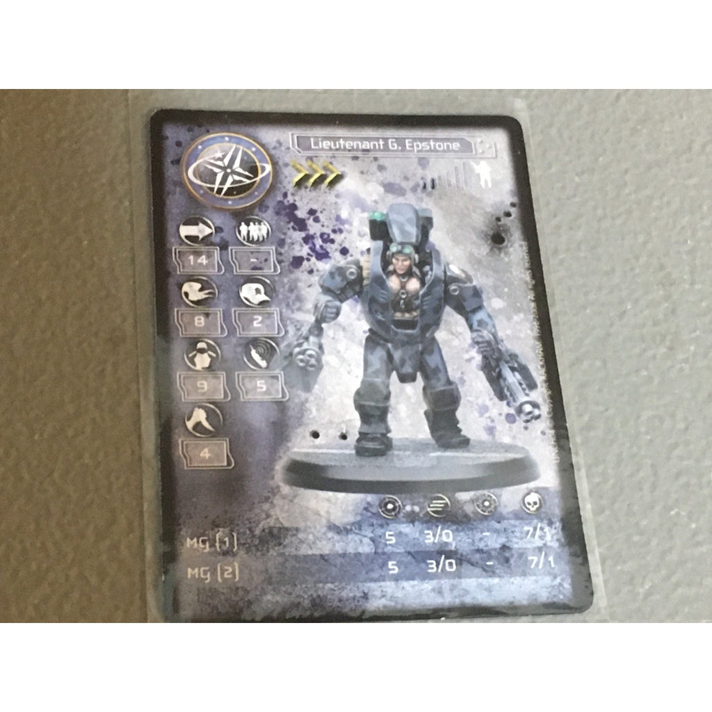 A33512 RACKHAM AT-43 UNA LIEUTENANT G EPSTONE MINIATURE W CARD
