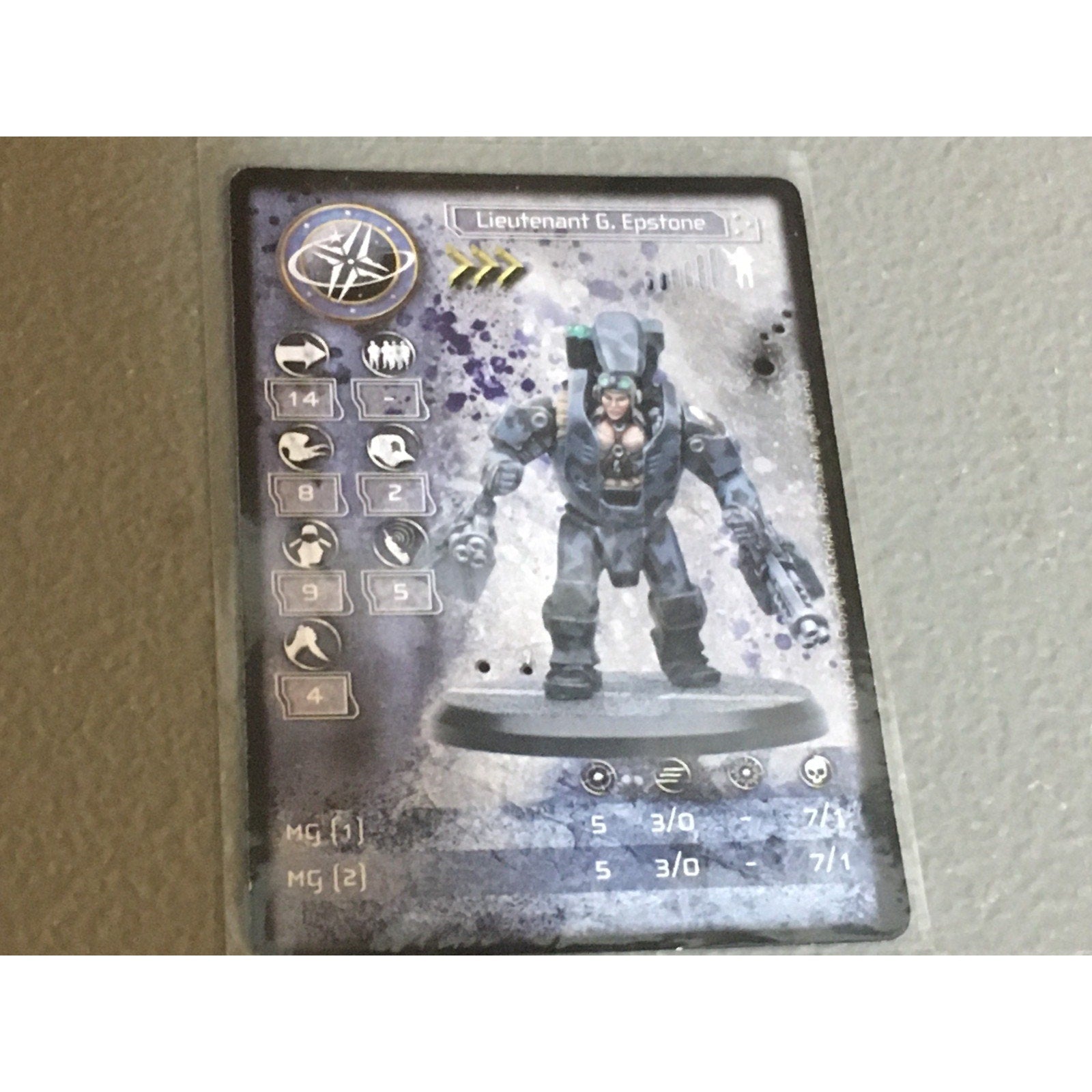 A33512 RACKHAM AT-43 UNA LIEUTENANT G EPSTONE MINIATURE W CARD