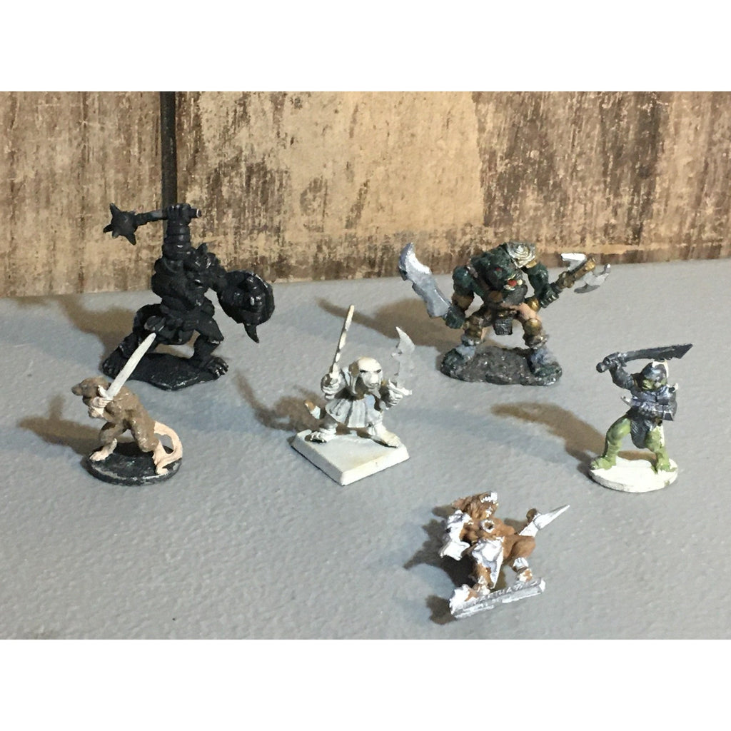A34021 UNKNOWN METAL MINIATURES MIXED RATMAN ORC WARRIOR TABLETOP RPG