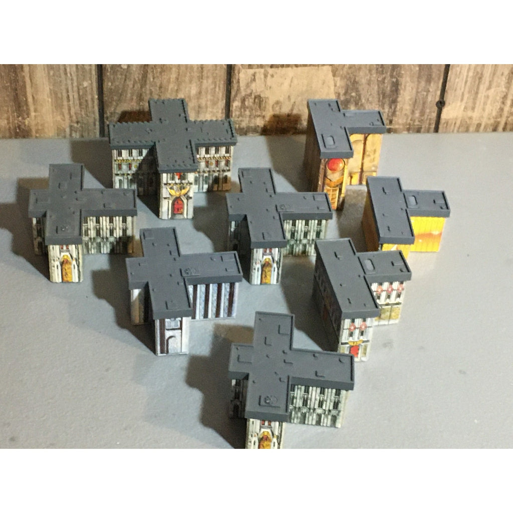 A31677 WARHAMMER EPIC 40K TERRAIN BUILDINGS PLASTIC & CARDSTOCK 8 PK