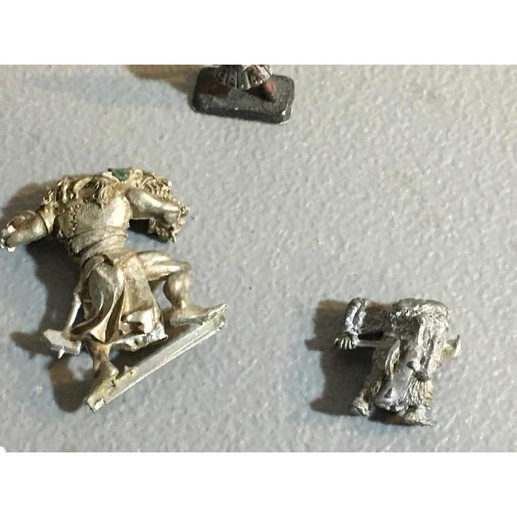 A32530 UNKNOWN METAL MINIATURES INCOMPLETE LOT WARRIOR ELF OGRE ORC DWARF