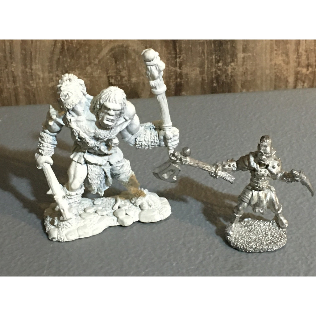 A33995 REAPER MINIATURES METAL ETTIN & KANG HALF ORC BARBARIAN D&D TABLETOP