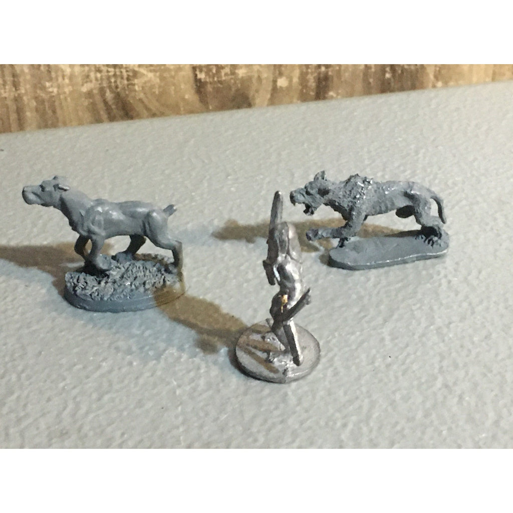 A32618 RAL PARTHA MINIATURES METAL HELLHOUND DOG & BARBARIAN HERO D&D