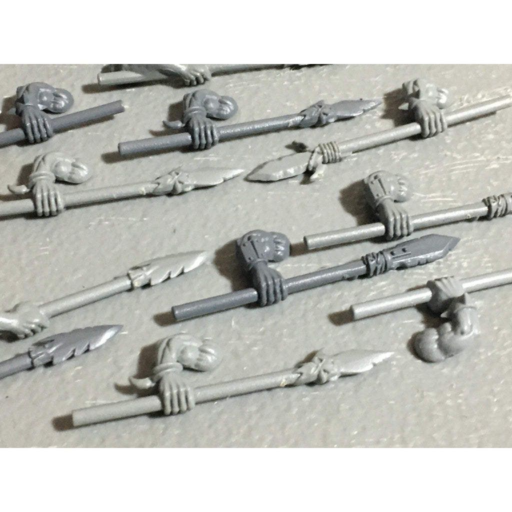A22608 WARHAMMER FANTASY ORCS & GOBLINS BITS LOT ORC BOYZ SPEARS GAMES WORKSHOP