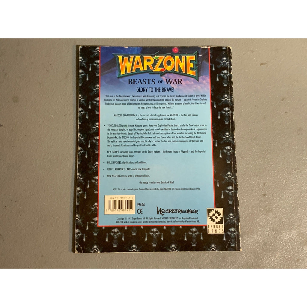 A31649 WARZONE MUTANT CHRON HHG ARMY BOOK PLAYED COMPENDIUM VOL. 2 BEASTS OF WAR
