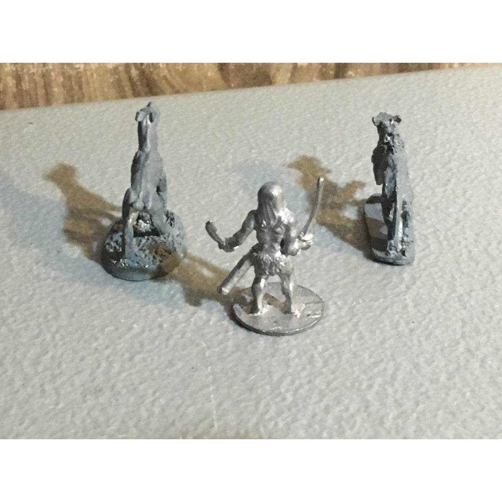 A32618 RAL PARTHA MINIATURES METAL HELLHOUND DOG & BARBARIAN HERO D&D