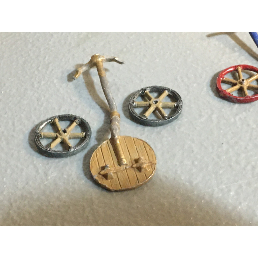 A32860 UNKNOWN METAL MINIATURES INCOMPLETE CHARIOT BITS LOT TABLETOP RPG