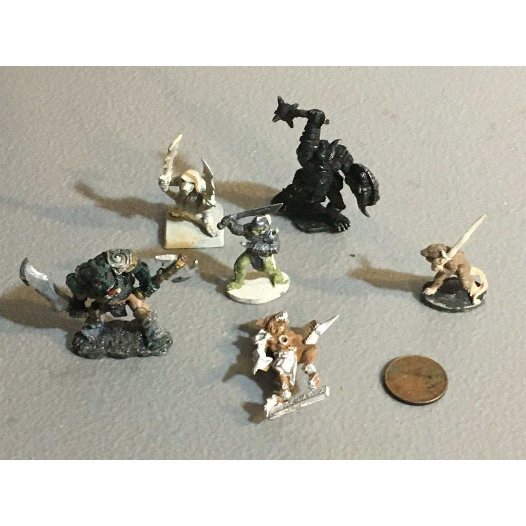 A34021 UNKNOWN METAL MINIATURES MIXED RATMAN ORC WARRIOR TABLETOP RPG