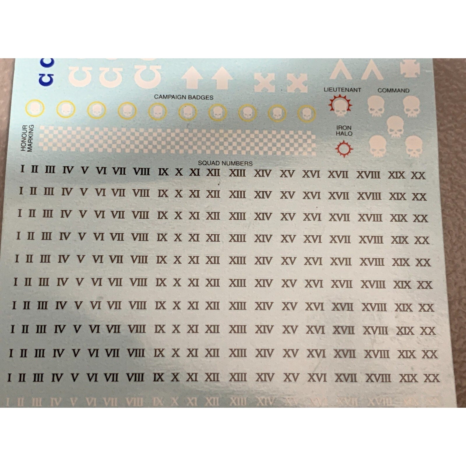 BAGF TRANSFERS ULTRAMARINES TRANSFER SHEET 2 PACK WARHAMMER 40K