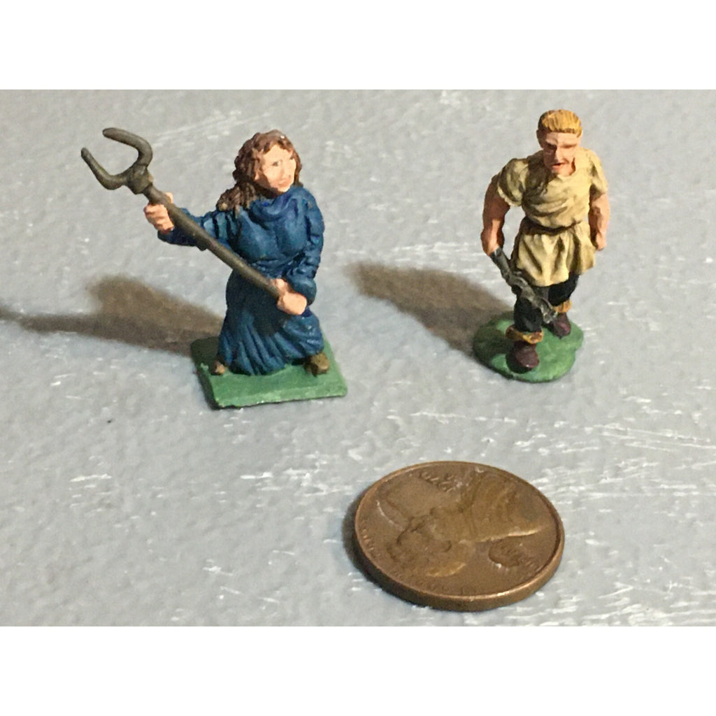 A10176 CITADEL PRE SLOTTA METAL RARE OOP HUMAN FARMERS PEASANTS 2 PK PAINTED