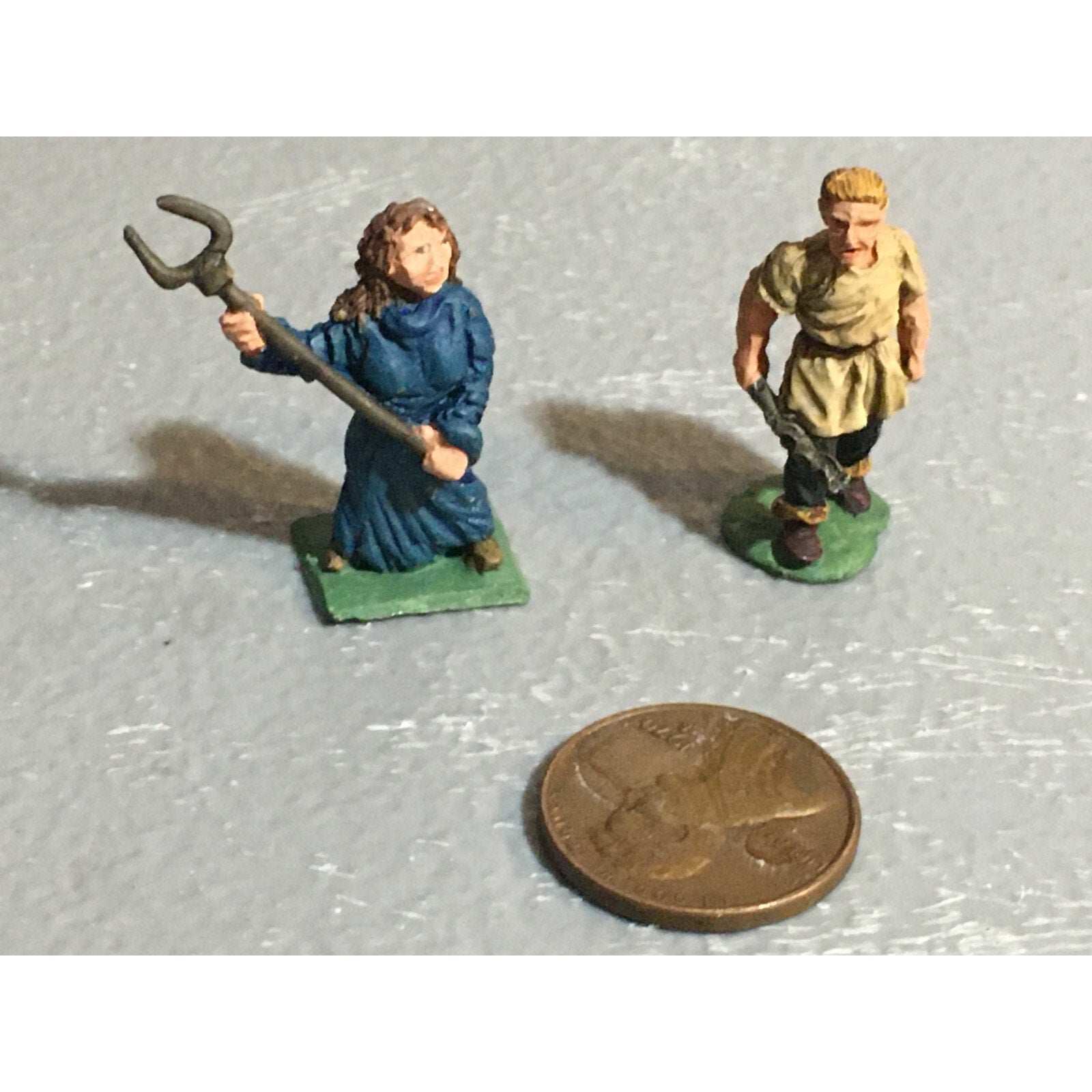 A10176 CITADEL PRE SLOTTA METAL RARE OOP HUMAN FARMERS PEASANTS 2 PK PAINTED