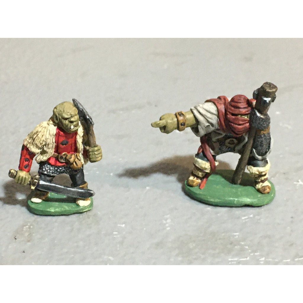 A10081 CITADEL PRE SLOTTA METAL RARE OOP ORC WARRIORS 2 PK WARHAMMER PAINTED