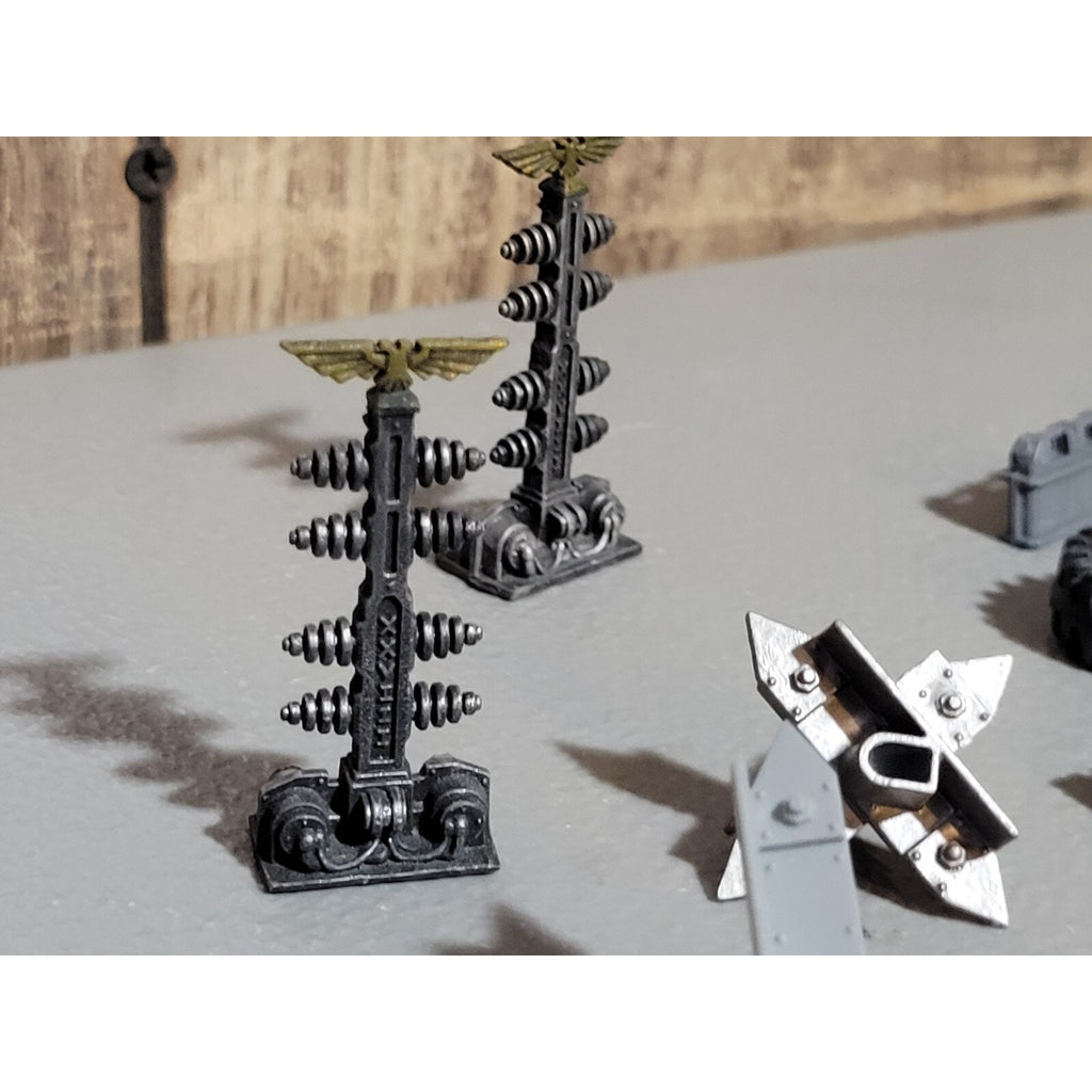 A18911 WARHAMMER 40K SPACE MARINES BITS LOT GENERATOR FENCE PYLONS TERRAIN BARRI